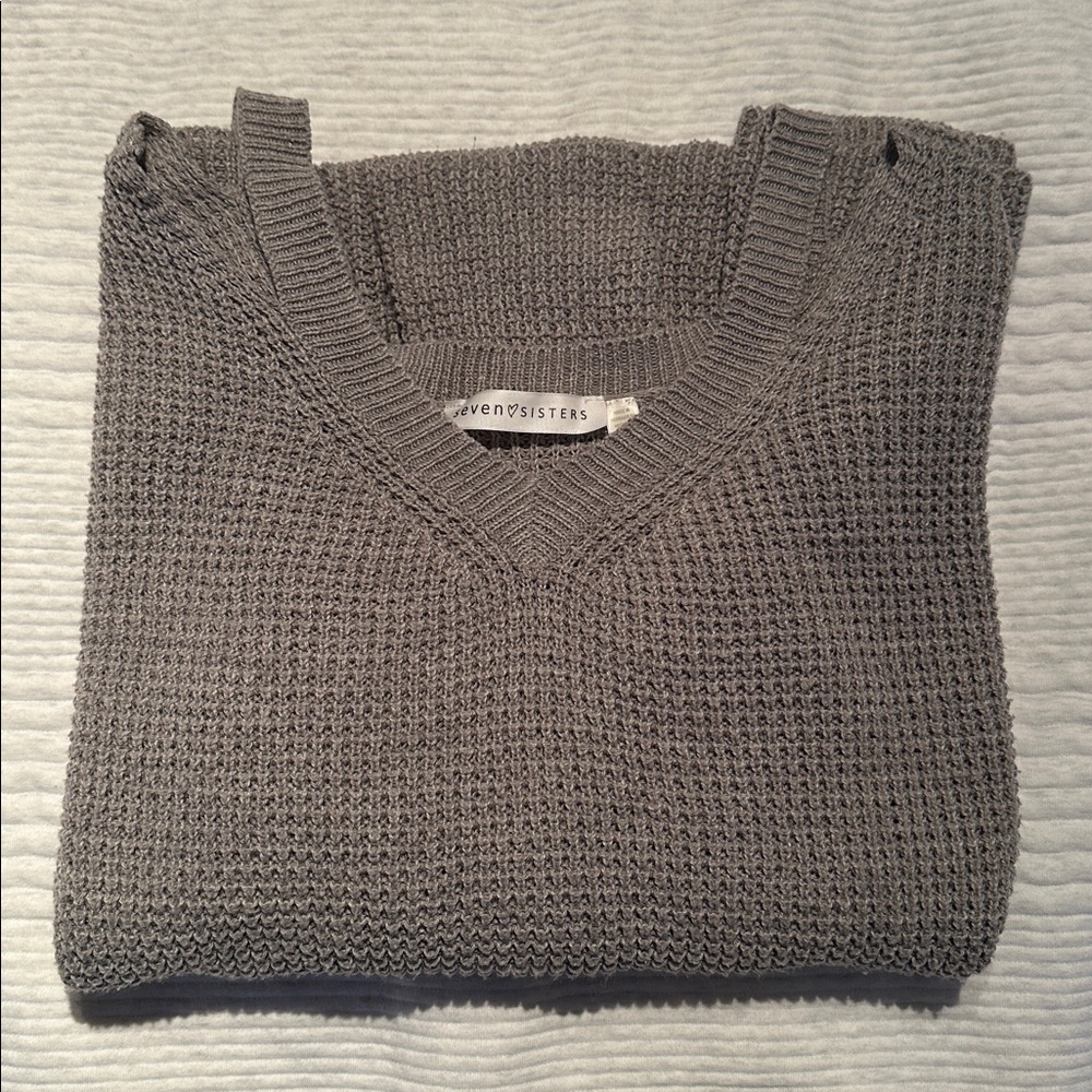 Shoulder Slit Knit Sweater